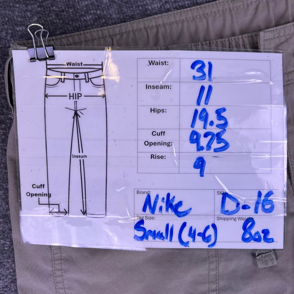 Nike Sportswear Womens Small Beige Khaki‎ Drawstring Golf Casual Chino Shorts - Picture 3 of 9